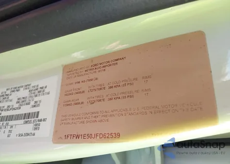 2018 Ford F-150 Xlt z USA, uszkodzony, nr VIN 1FTFW1E50JFD62539